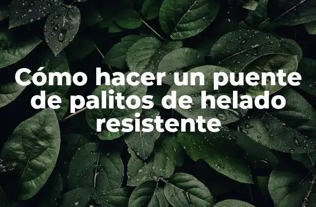 Cómo Hacer un Puente de Palitos de Helado Resistente