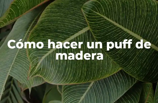 Cómo Hacer un Puff de Madera