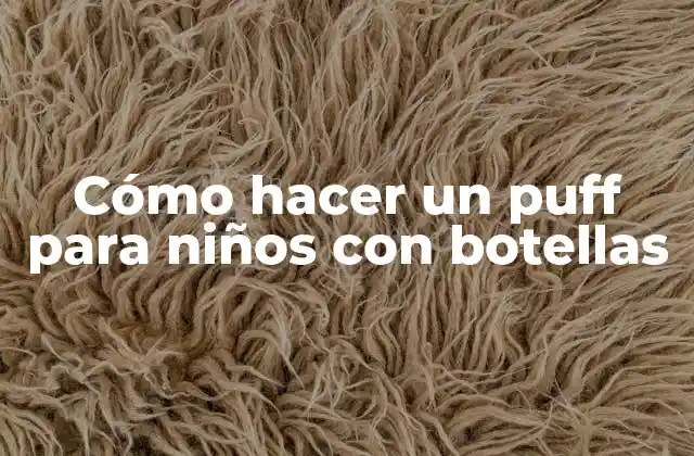 Cómo Hacer un Puff para Niños con Botellas
