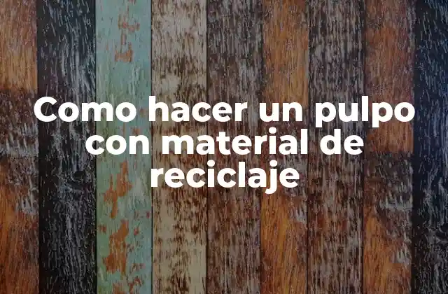 Como Hacer un Pulpo con Material de Reciclaje