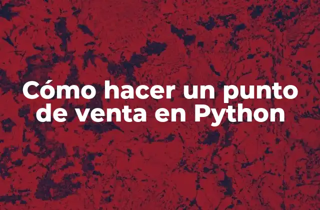 ¿Qué es un punto de venta en Python?