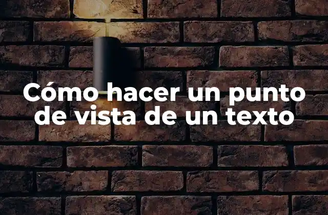 Cómo Hacer un Punto de Vista de un Texto