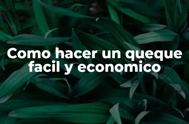 Como Hacer un Queque Facil y Economico