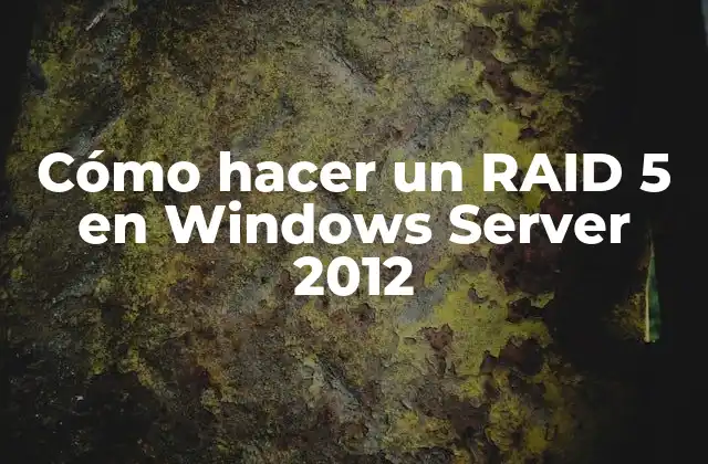 Cómo Hacer un Raid 5 en Windows Server 2012