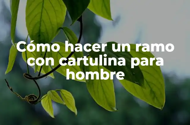 Cómo Hacer un Ramo con Cartulina para Hombre