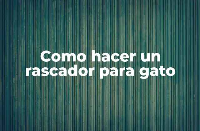 Como Hacer un Rascador para Gato