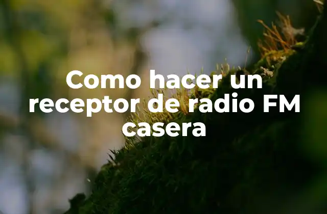 Como Hacer un Receptor de Radio Fm Casera