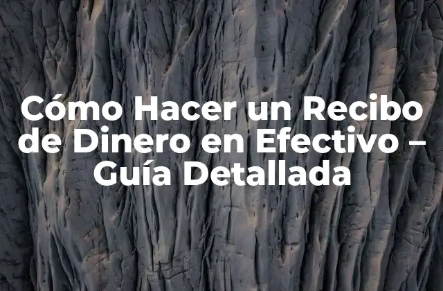 Cómo Hacer un Recibo de Dinero en Efectivo – Guía Detallada