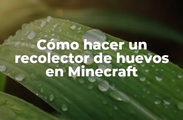 Cómo Hacer un Recolector de Huevos en Minecraft