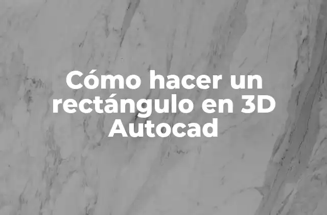 Cómo hacer un rectángulo en 3D Autocad