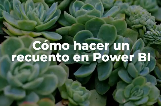 Cómo Hacer un Recuento en Power Bi