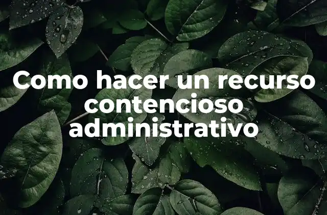 Que es un recurso contencioso administrativo