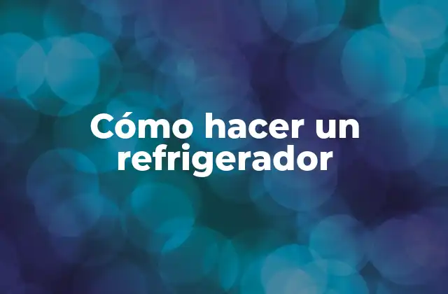 Cómo Hacer un Refrigerador 2 ¿Qué es un refrigerador y para qué sirve?