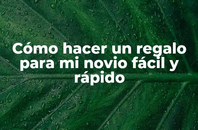 Cómo Hacer un Regalo para Mi Novio Fácil y Rápido