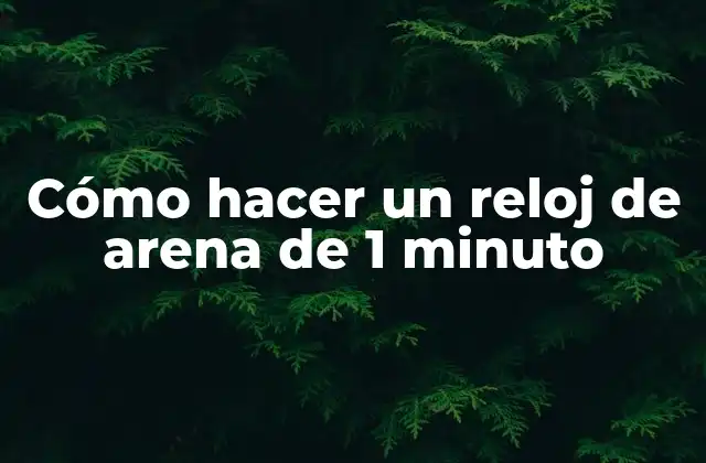 Cómo Hacer un Reloj de Arena de 1 Minuto