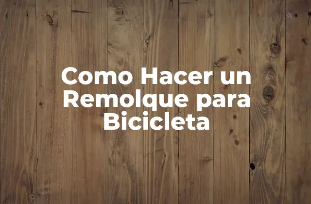 Como Hacer un Remolque para Bicicleta