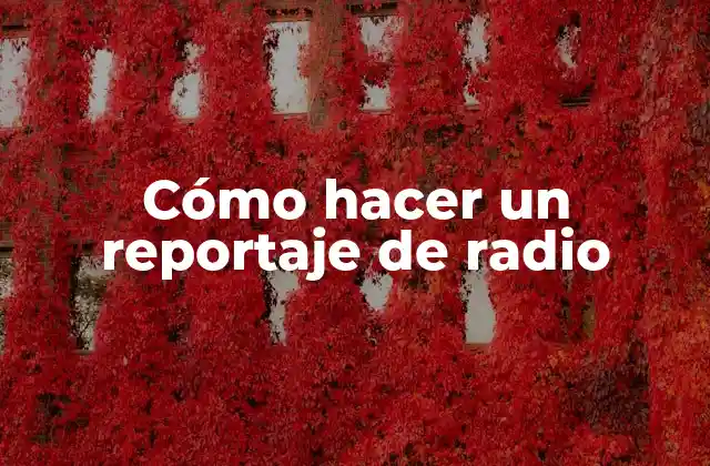 Cómo Hacer un Reportaje de Radio