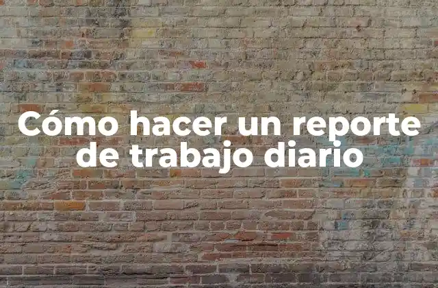 Cómo Hacer un Reporte de Trabajo Diario