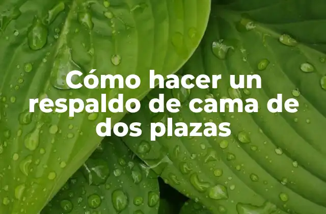 Cómo Hacer un Respaldo de Cama de Dos Plazas