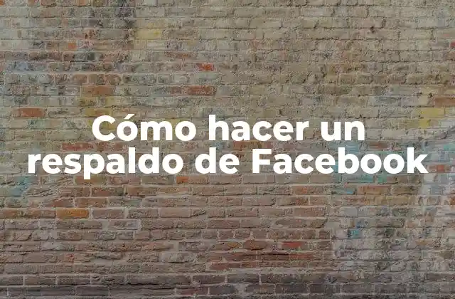 Cómo Hacer un Respaldo de Facebook