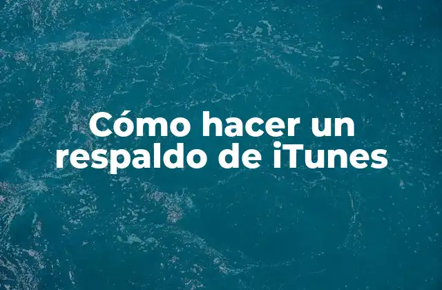 Cómo Hacer un Respaldo de Itunes