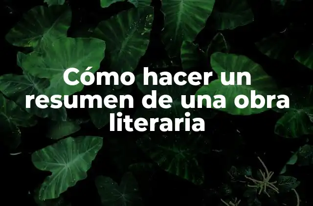 Cómo Hacer un Resumen de una Obra Literaria