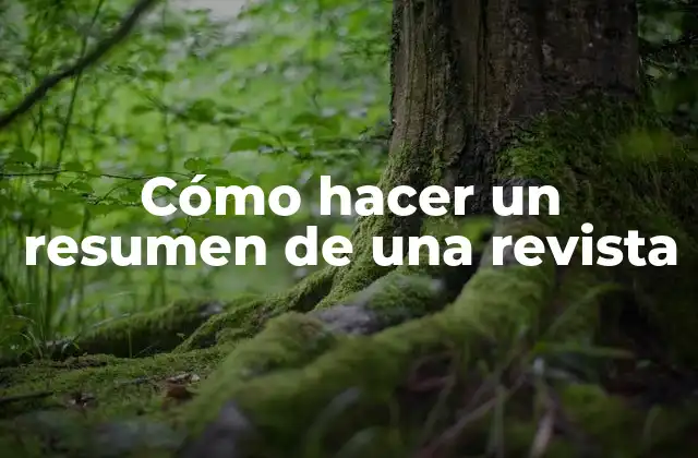 Cómo Hacer un Resumen de una Revista