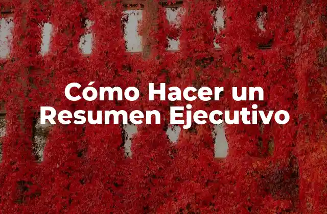 Cómo Hacer un Resumen Ejecutivo
