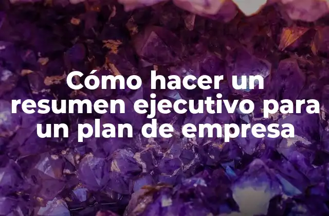 Cómo Hacer un Resumen Ejecutivo para un Plan de Empresa