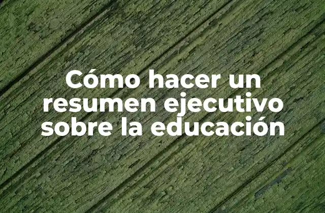 Cómo Hacer un Resumen Ejecutivo sobre la Educación