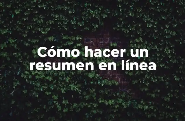Cómo Hacer un Resumen en Línea