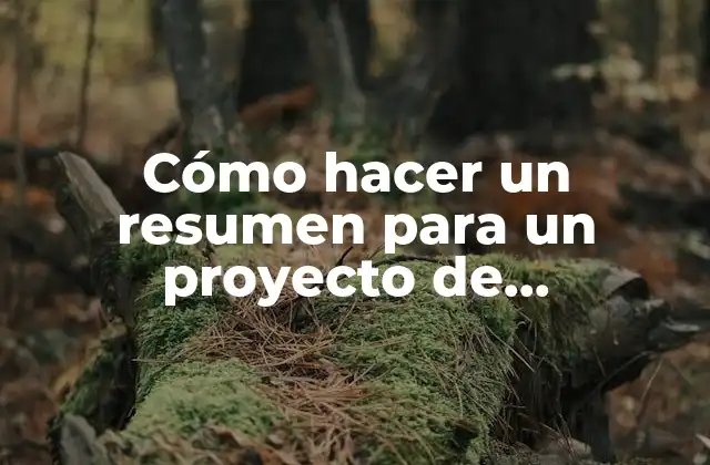 Cómo Hacer un Resumen para un Proyecto de Investigación