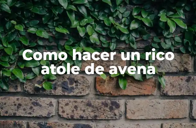 Como Hacer un Rico Atole de Avena