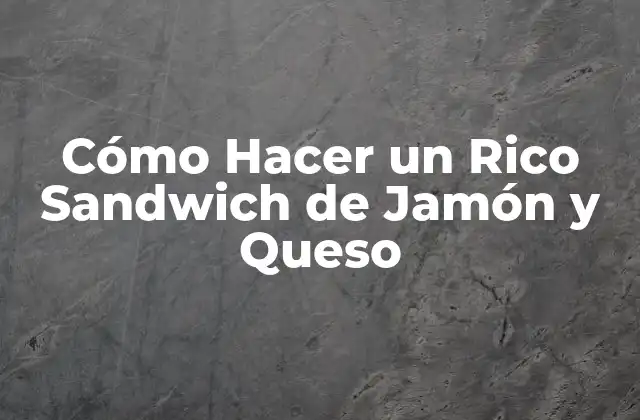 Cómo Hacer un Rico Sandwich de Jamón y Queso