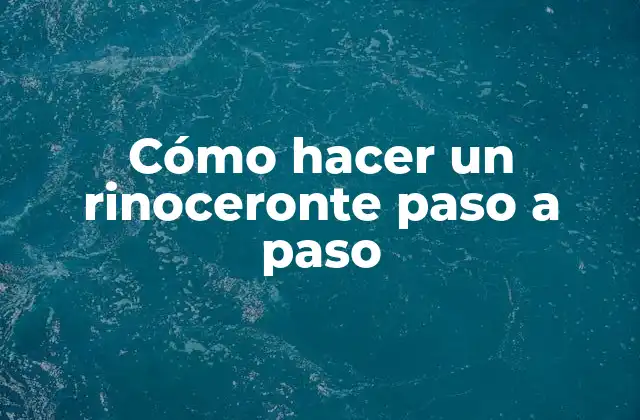 Cómo Hacer un Rinoceronte Paso a Paso