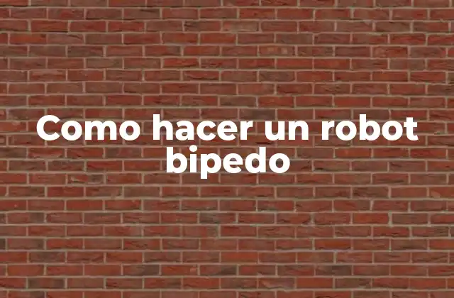 Como Hacer un Robot Bipedo