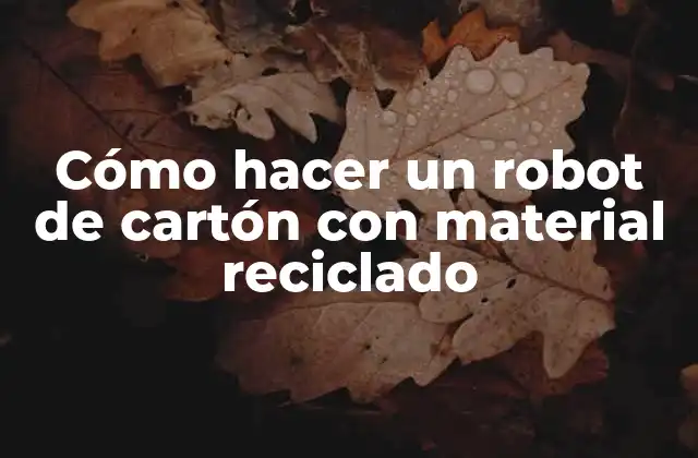 Cómo Hacer un Robot de Cartón con Material Reciclado