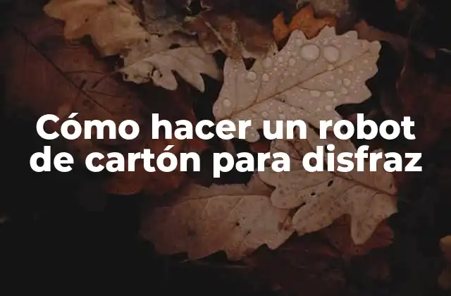 Cómo Hacer un Robot de Cartón para Disfraz