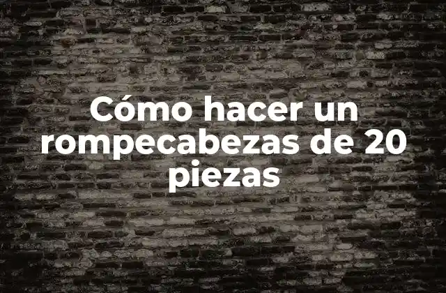 Cómo Hacer un Rompecabezas de 20 Piezas