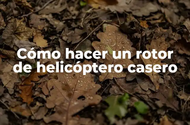 Cómo Hacer un Rotor de Helicóptero Casero