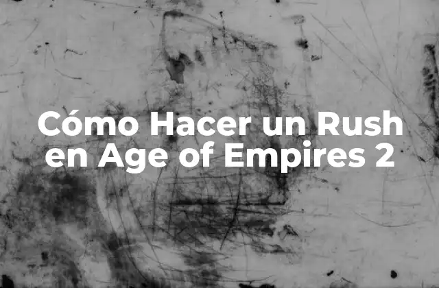Cómo Hacer un Rush en Age Of Empires 2