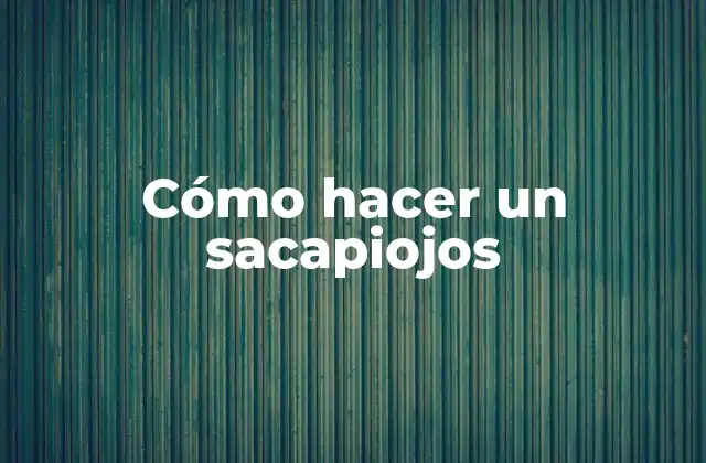 Cómo Hacer un Sacapiojos