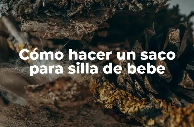 Cómo Hacer un Saco para Silla de Bebe