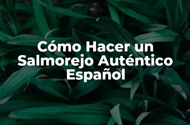 Cómo Hacer un Salmorejo Auténtico Español