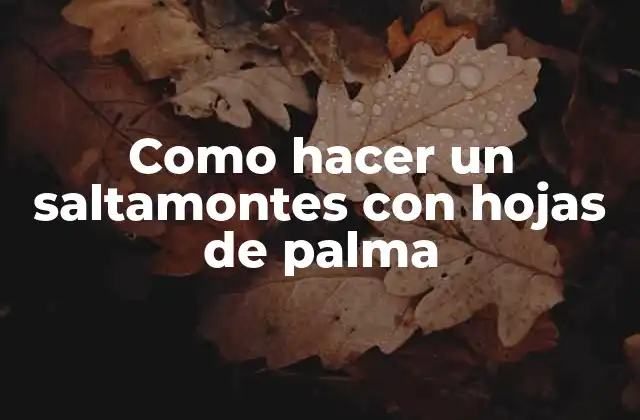Como Hacer un Saltamontes con Hojas de Palma