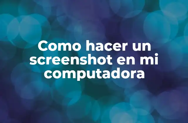 Como Hacer un Screenshot en Mi Computadora