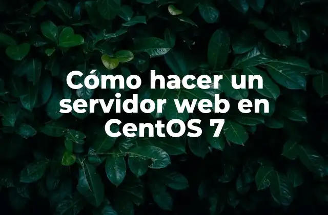 Cómo Hacer un Servidor Web en Centos 7