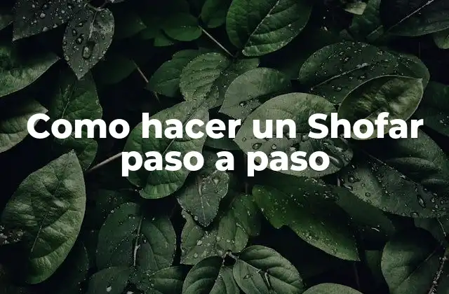 Como Hacer un Shofar Paso a Paso