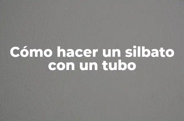 Cómo Hacer un Silbato con un Tubo