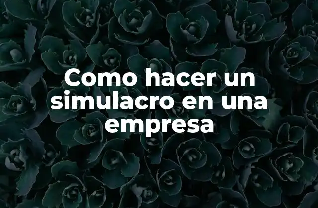 Como Hacer un Simulacro en una Empresa
